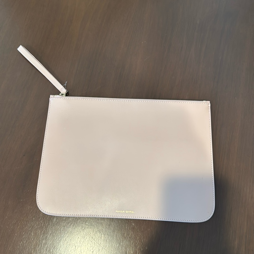 Mansur Gavriel flat oversized clutch in pale pink